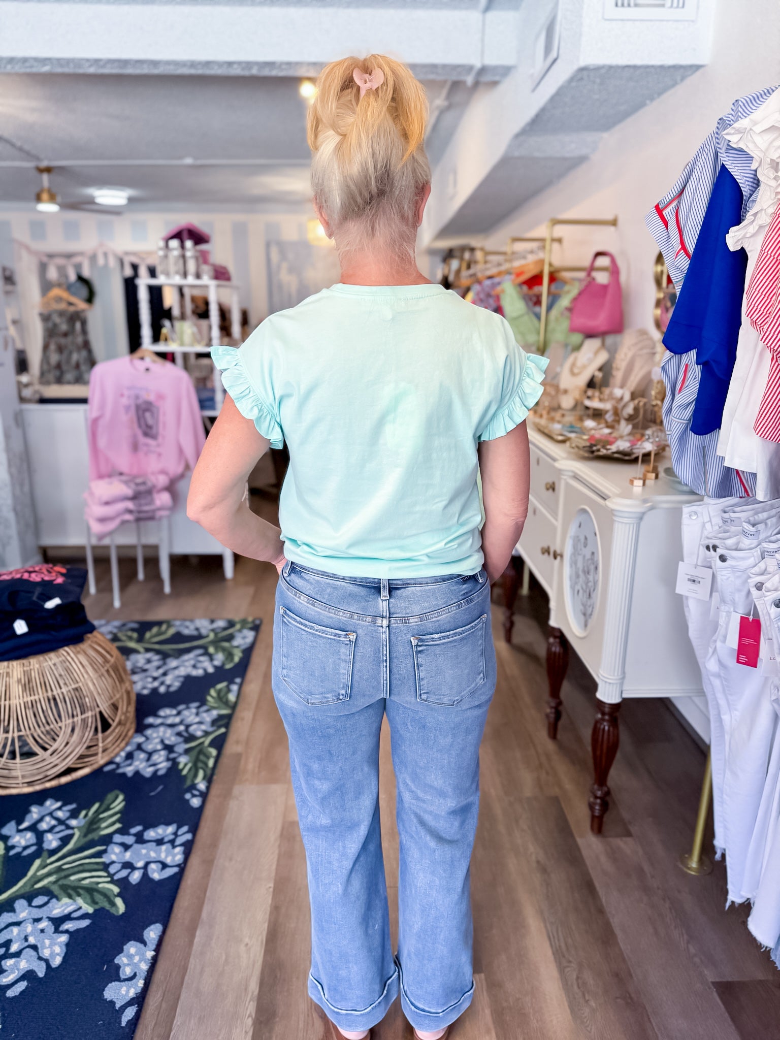 Brielle Ruffle Top - Mint Vine & Love