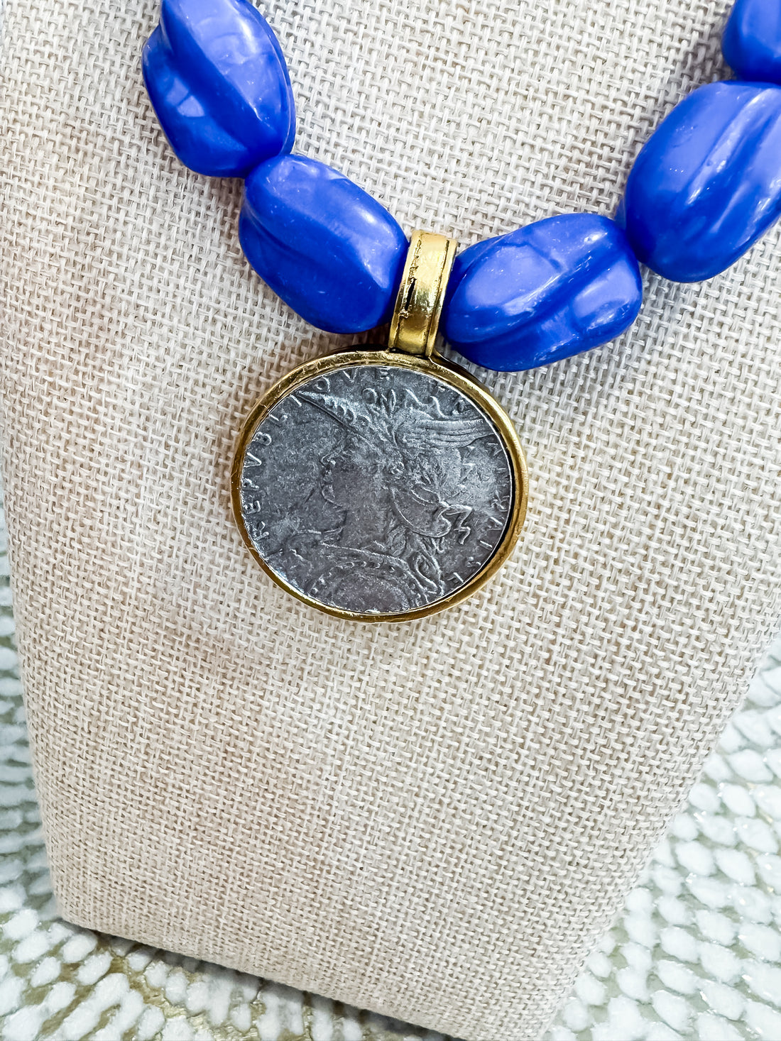 The Indigo Heirloom Coin Necklace Yochi NY