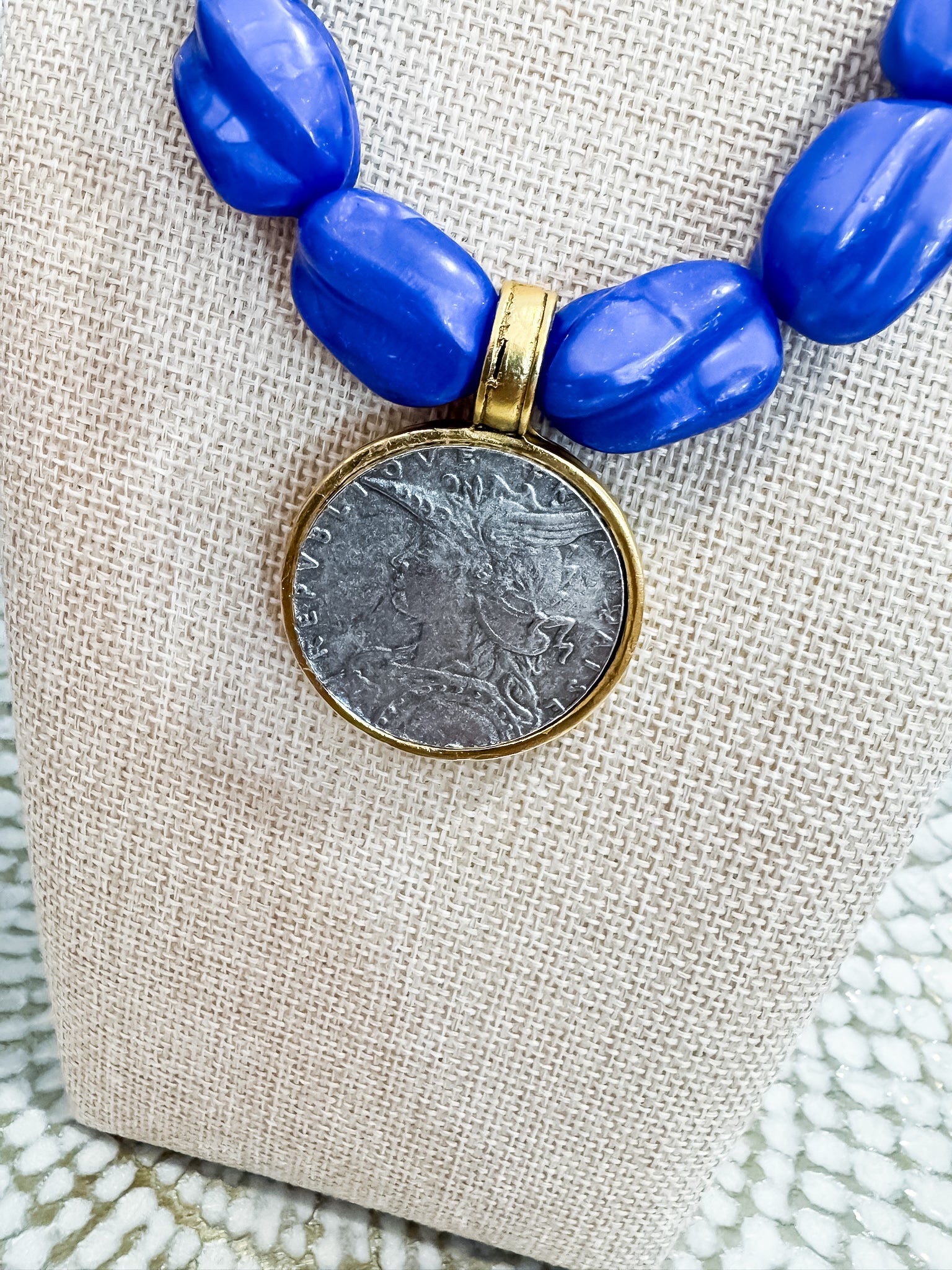 The Indigo Heirloom Coin Necklace Yochi NY