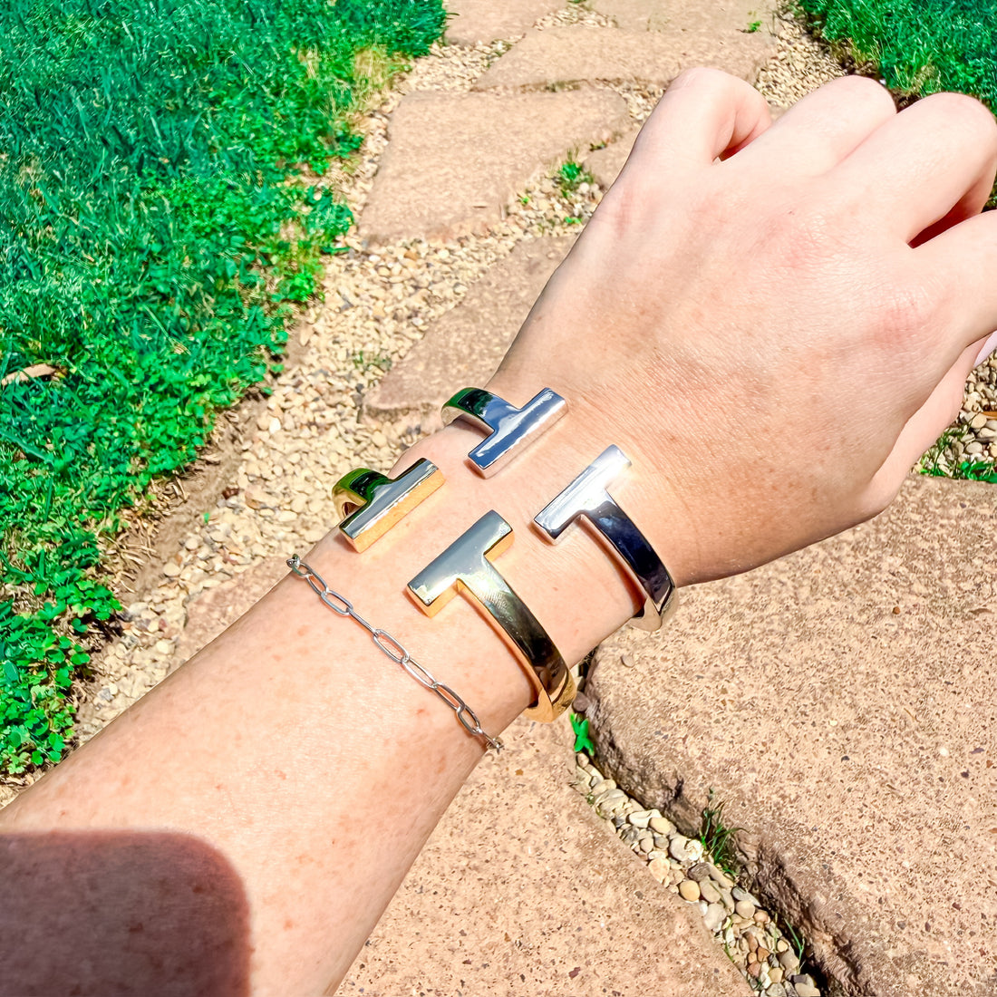 Luxe Lock Bangle Silver and Accessories