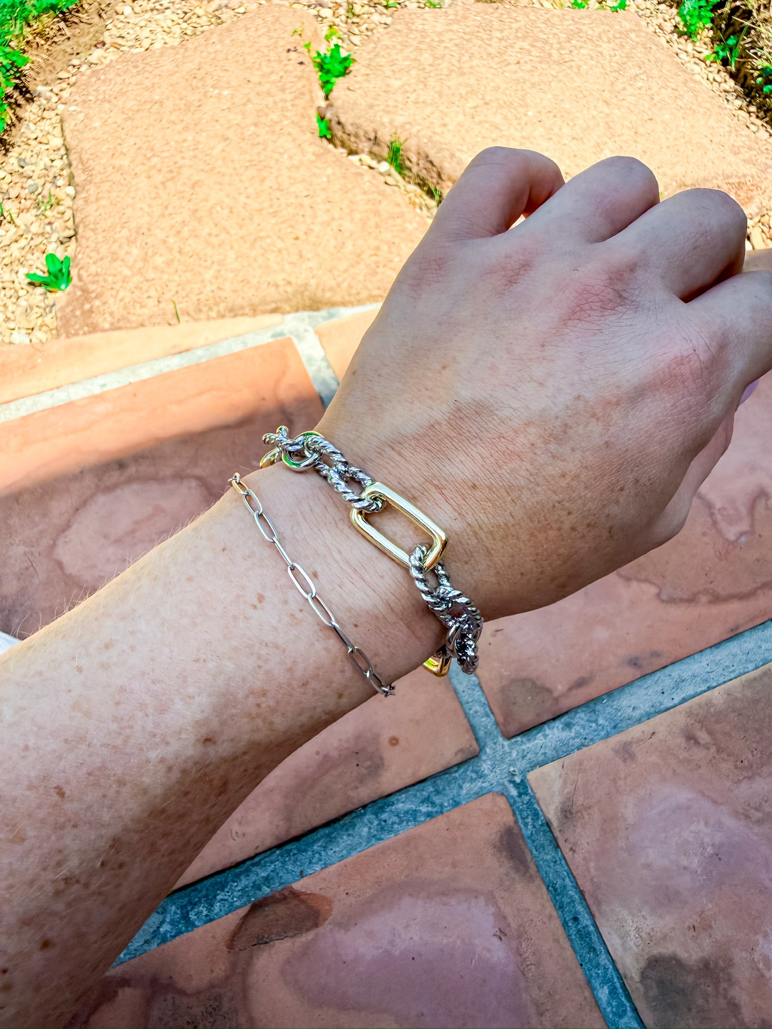 Mixed Link Bracelet Silver and Accessories