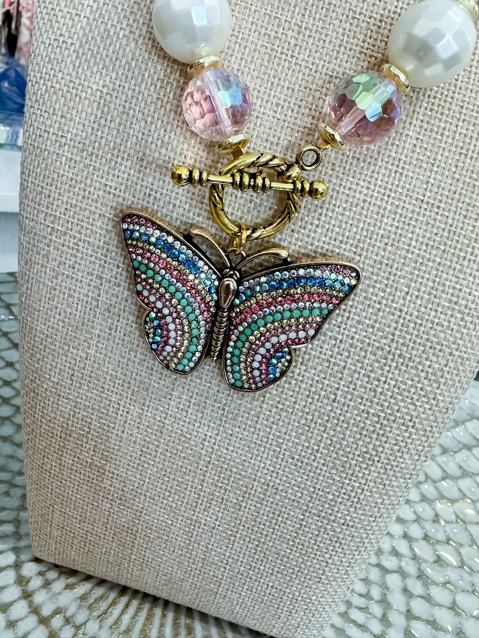 Blush Radiance Butterfly Necklace Star Bar Designs