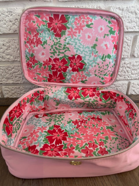 Petal Pink Travel Cosmetic Case Mary Square