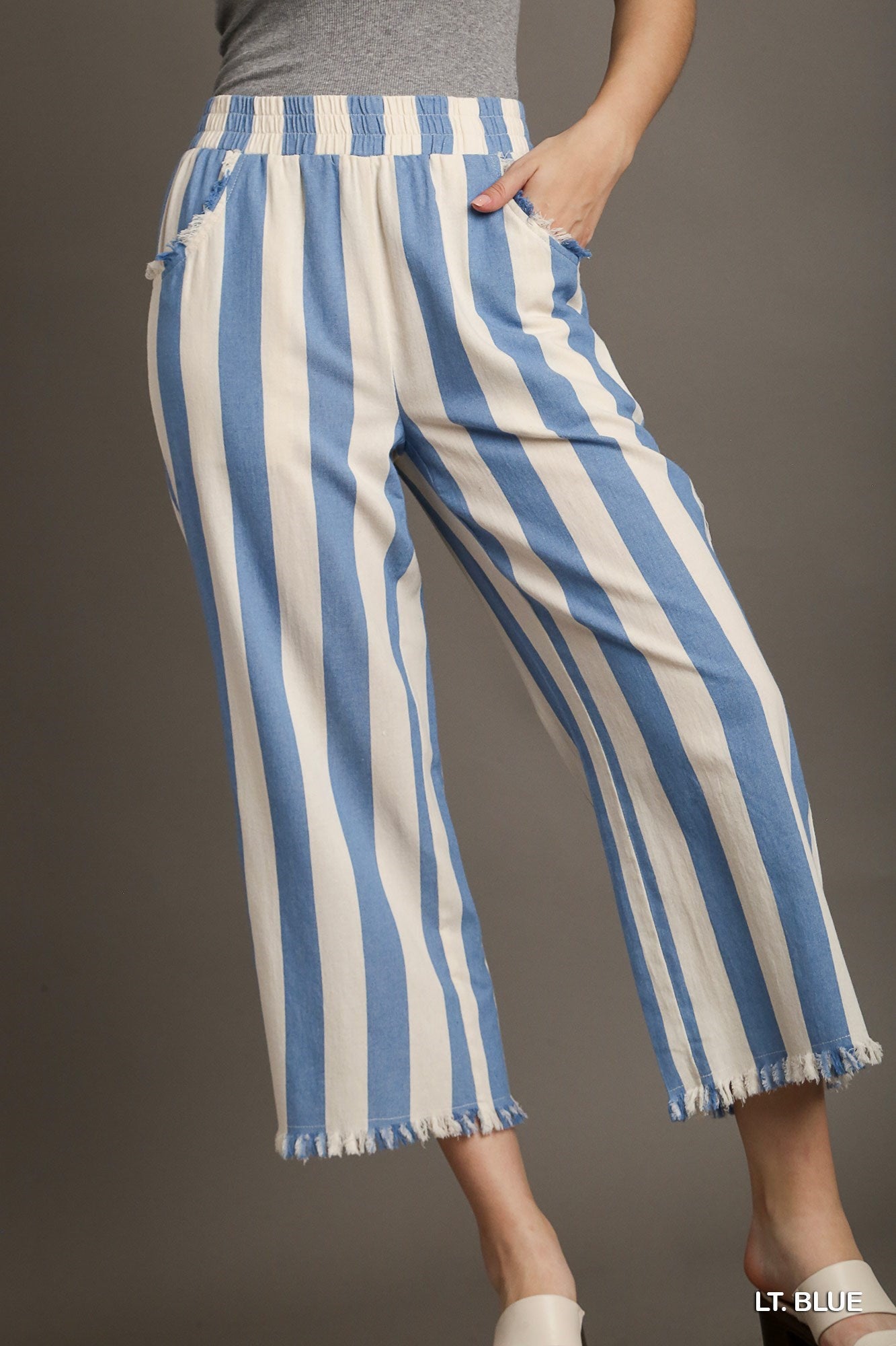 Sage Stripe Crop Pant
