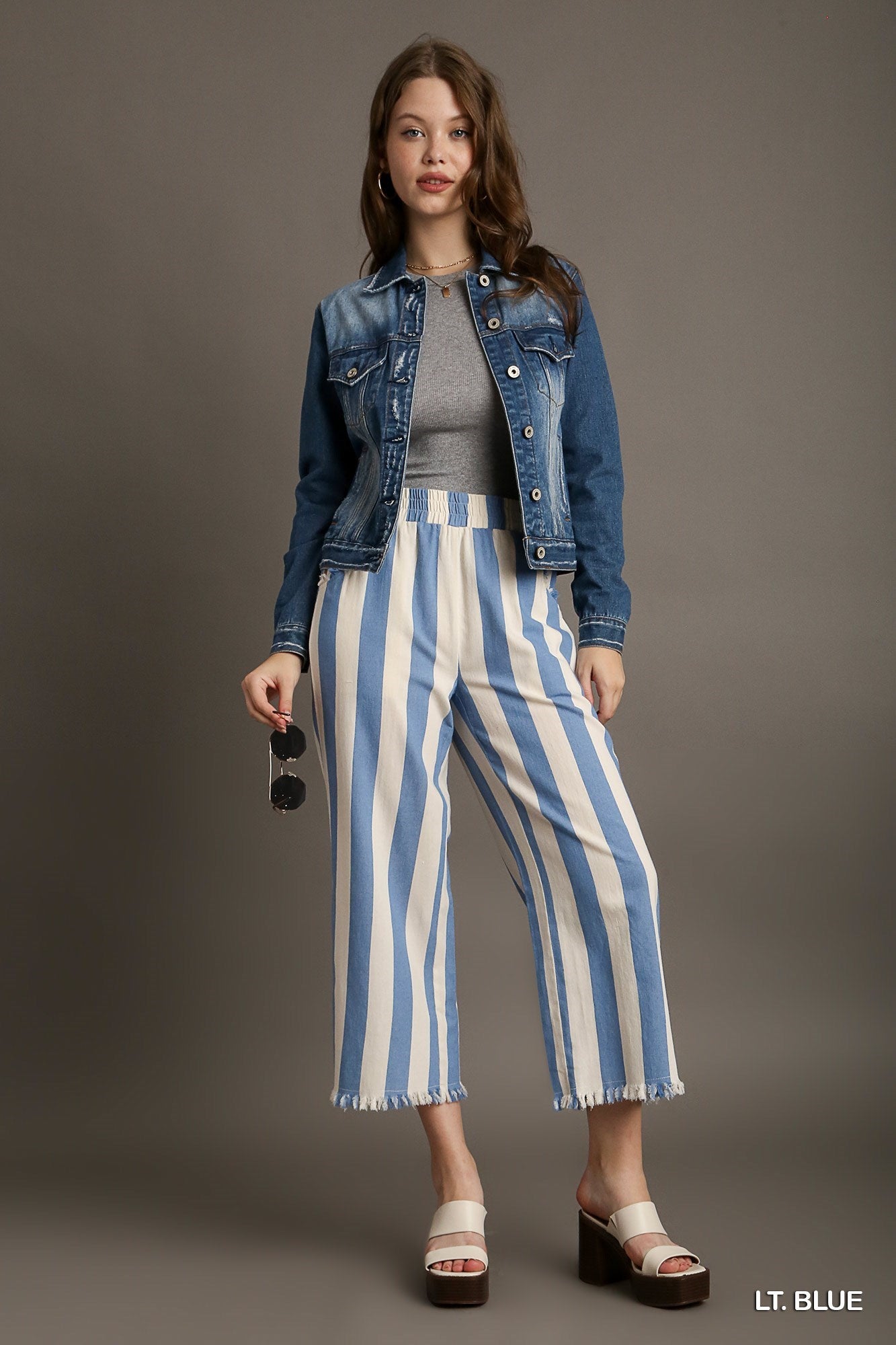 Sage Stripe Crop Pant