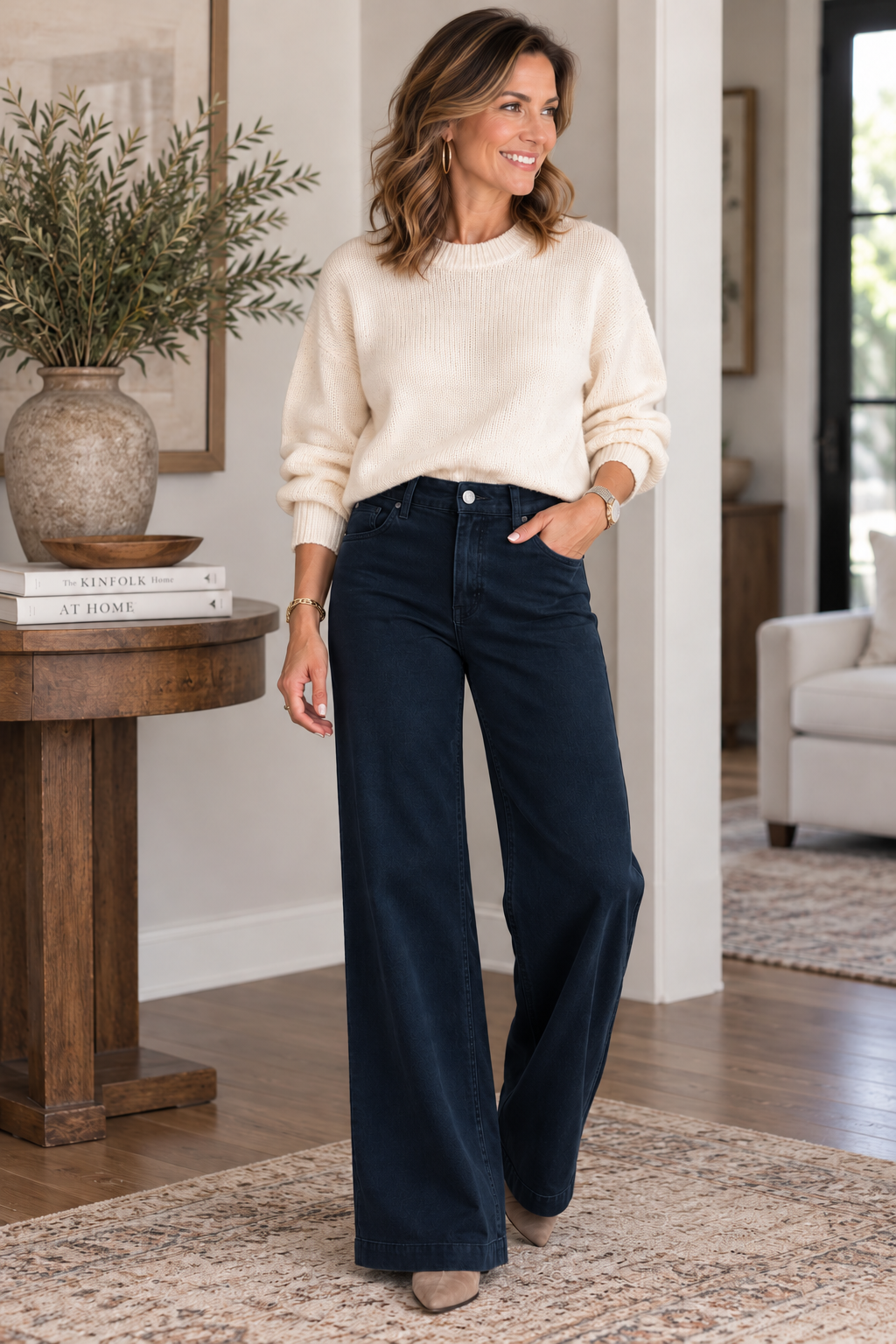 The Parker Wide Leg Jeans - Navy JBD
