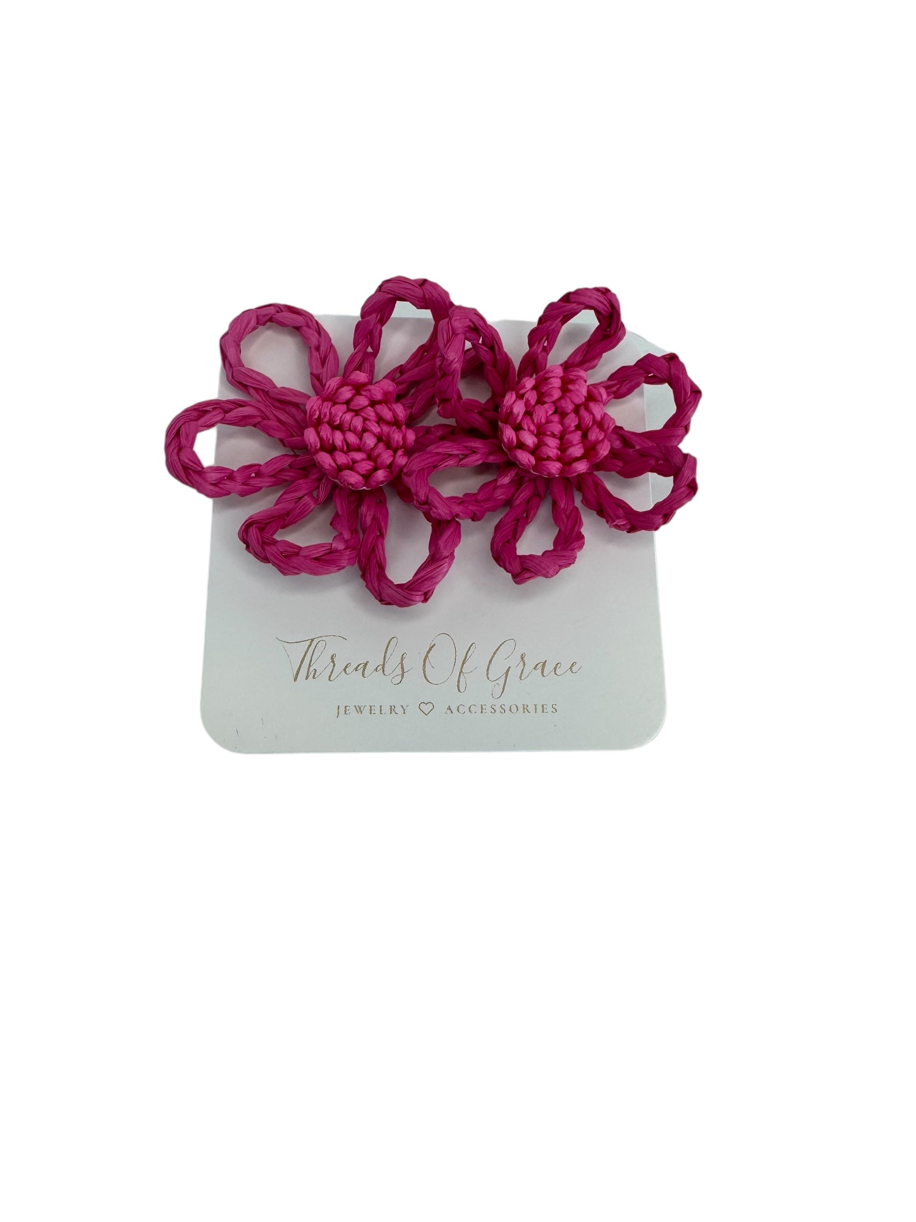 Bloom Raffia Flower Earrings