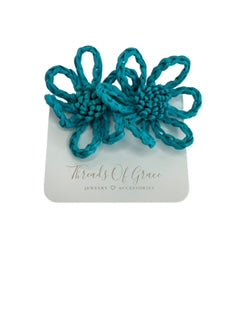 Bloom Raffia Flower Earrings JS Collection