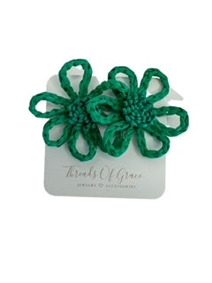 Bloom Raffia Flower Earrings