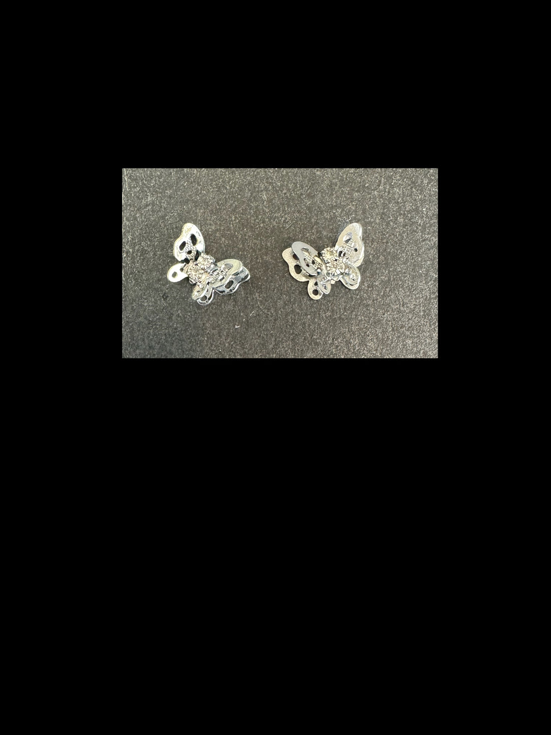 Silver butterfly studs