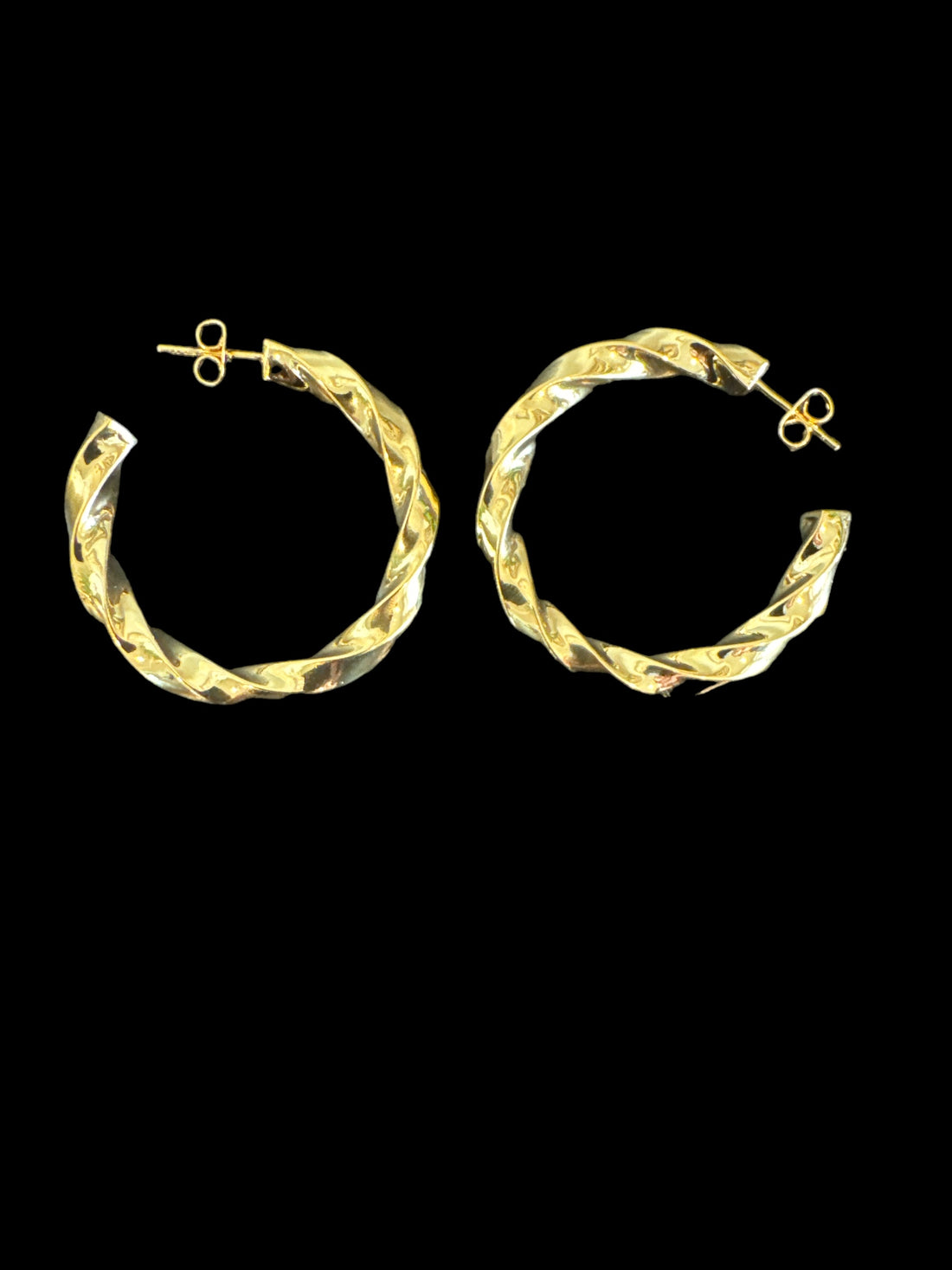 Gold twisted chunky hoops