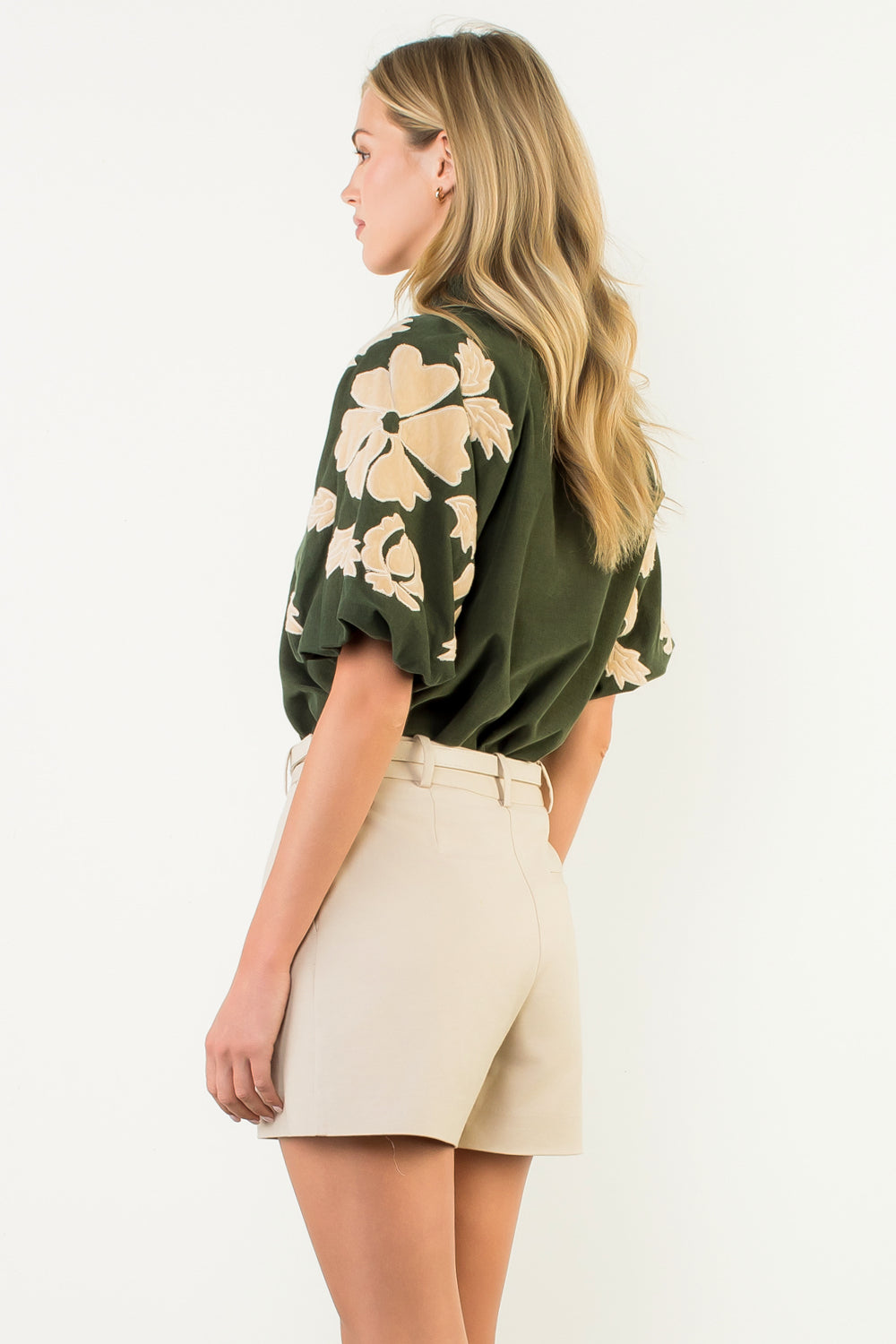 Olive Bloom Top