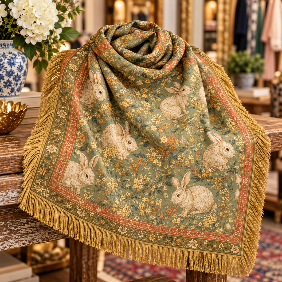 Bunny Meadow Fringe Scarf Swan Madchen