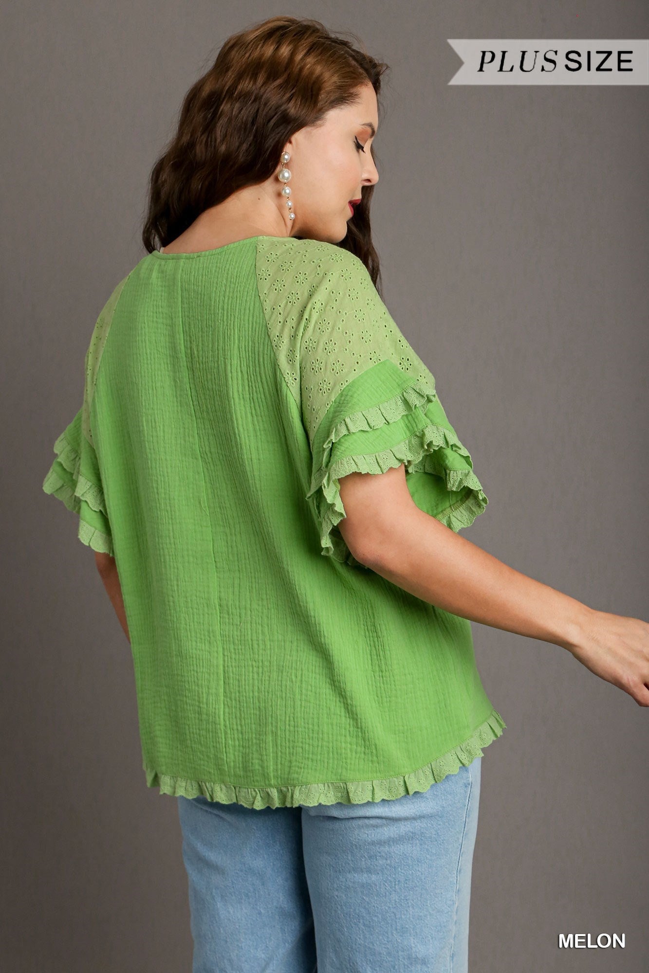 Connie Cotton Gauze Top/ Curvy Girl Umgee