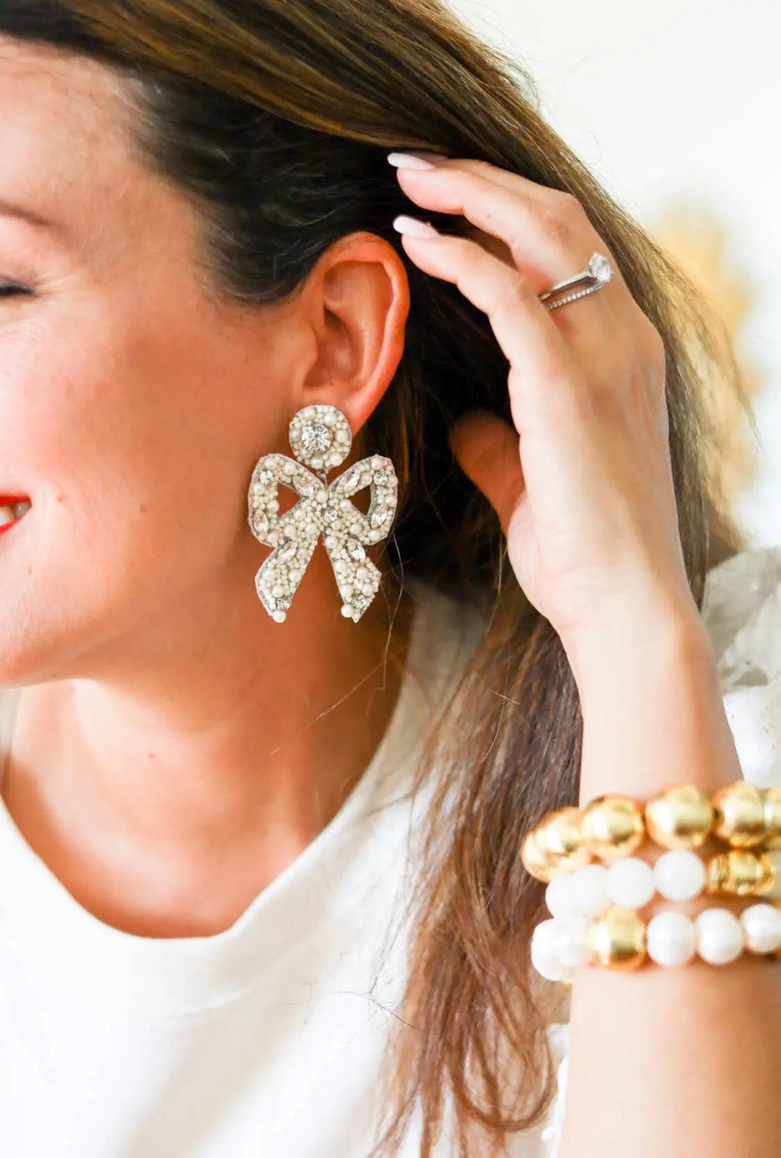 Hayley Bow Earrings | Pearls Gaby & Grace