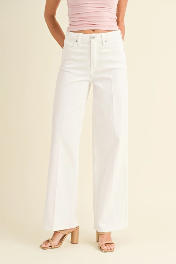 JBD White Palazzo Wide Leg Jean JBD