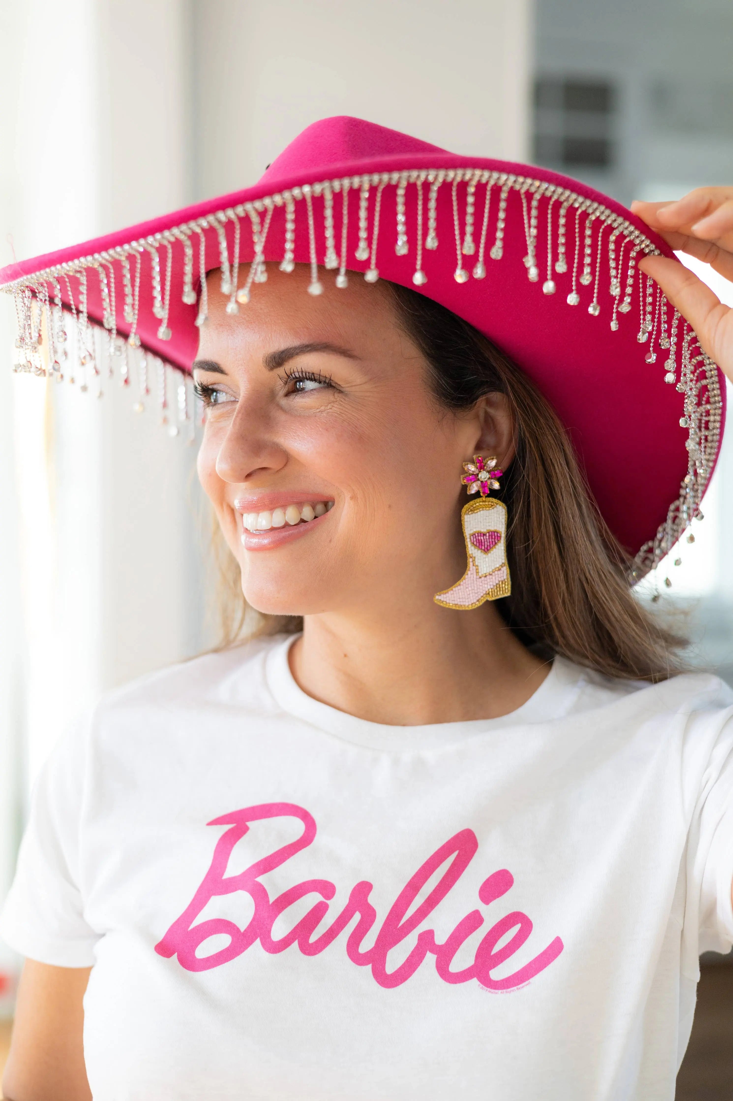 Pink Heart Cowboy Boot Earrings Gaby & Grace