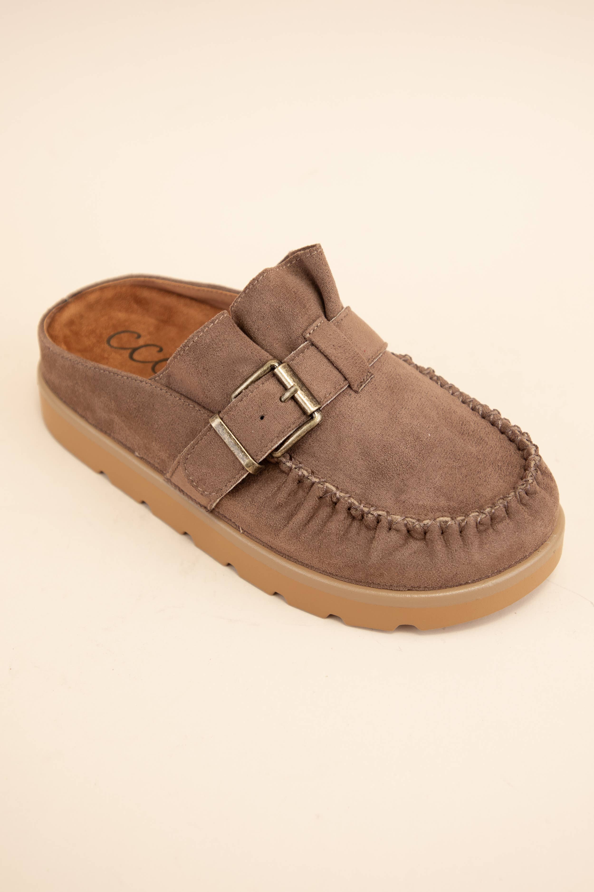 EFFY RUFFLE ENTRACE DESIGN SLIP-ON MOCCASIN MULE