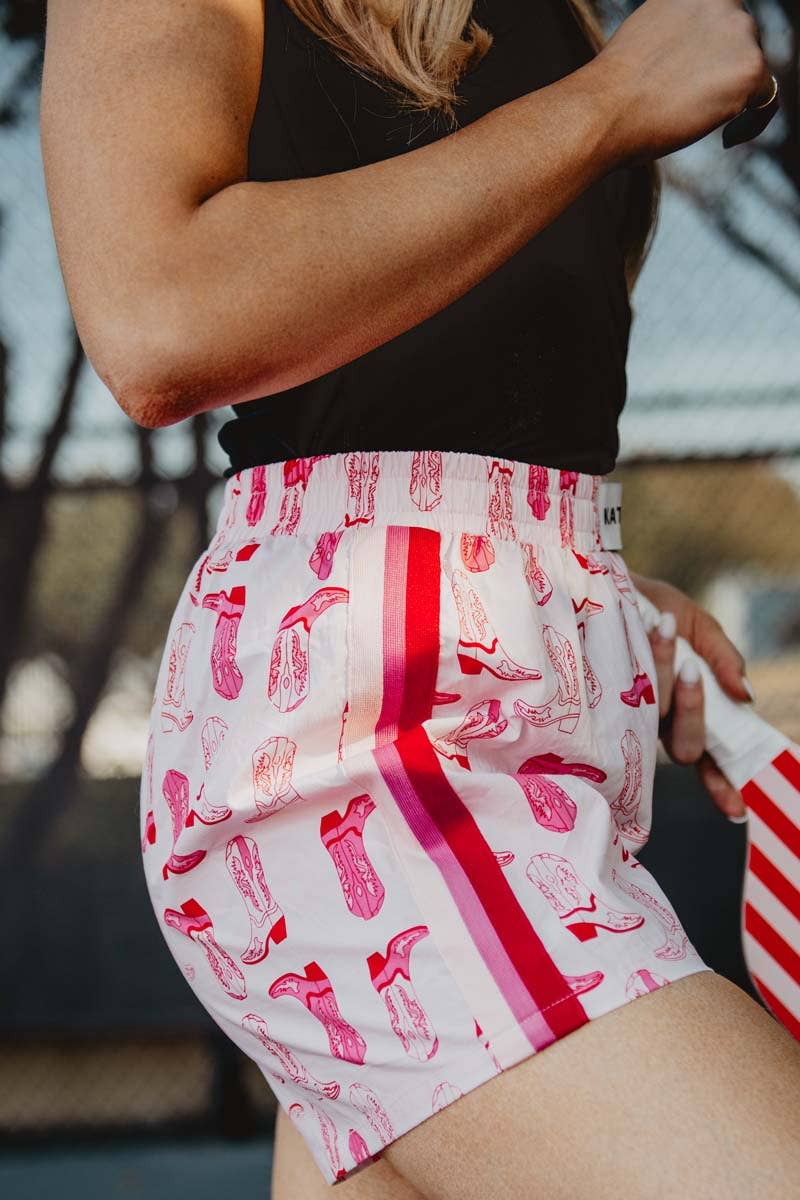 Pink Cowgirl Boot Boxer Shorts