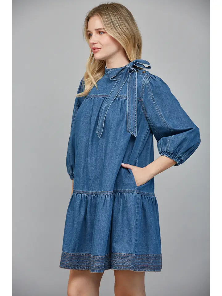 Prairie Grace Denim Dress Fate