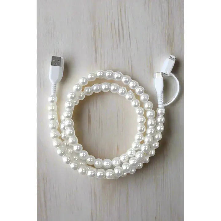 White pearl phone charger