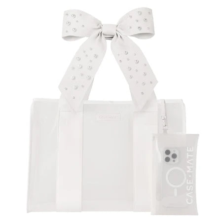Ivory Pearl Bow Jelly Tote Case Mate