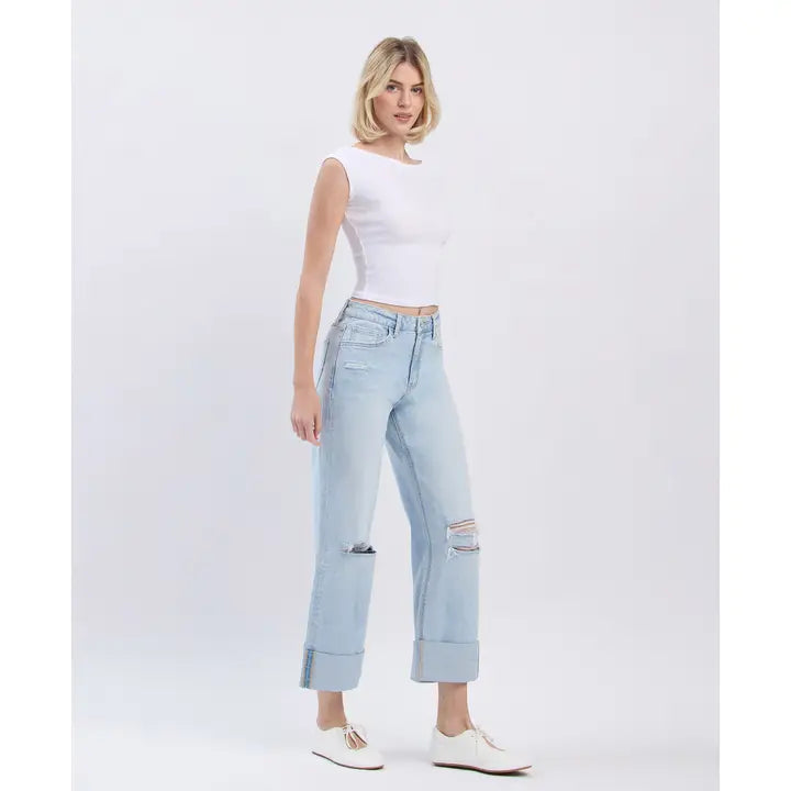 Cuffed & Carefree Wide Leg Jeans Lovervet