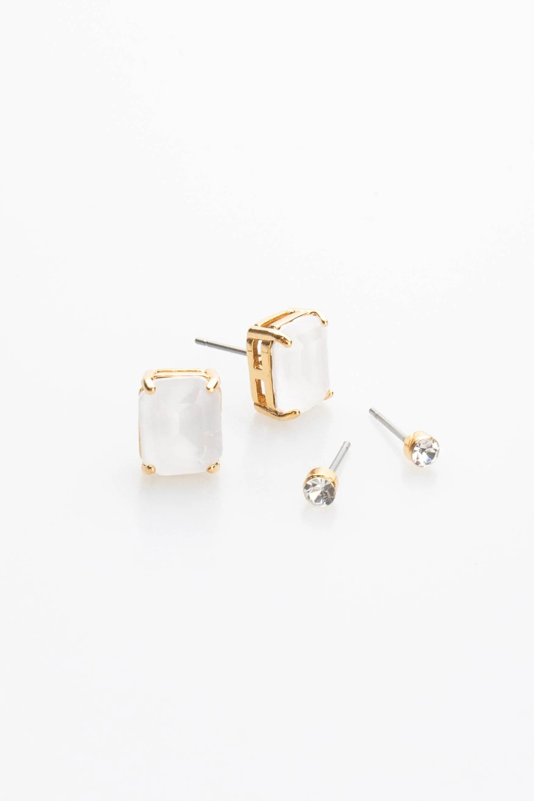 Aurora Crystal Post Duet Earrings Violet & Brooks