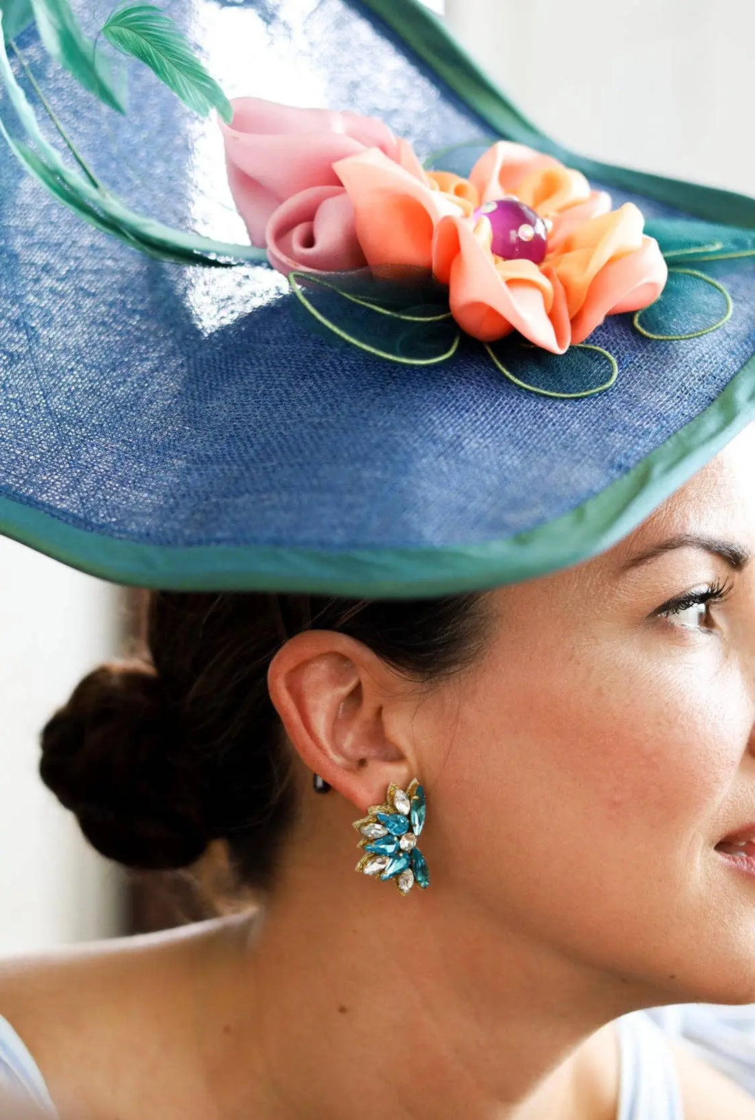 Lumiere Stud Earrings - Blue and Clear Gaby & Grace