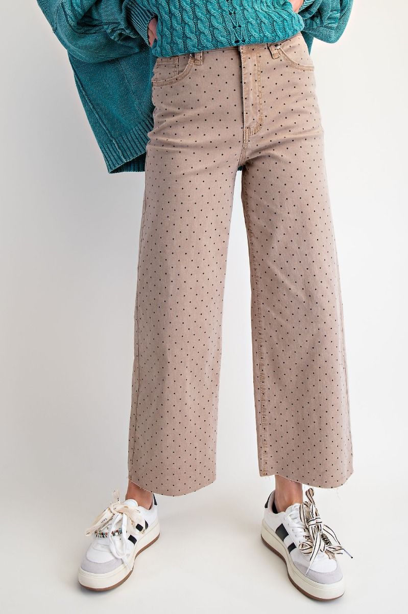 Latte Dot Wide Leg Pants
