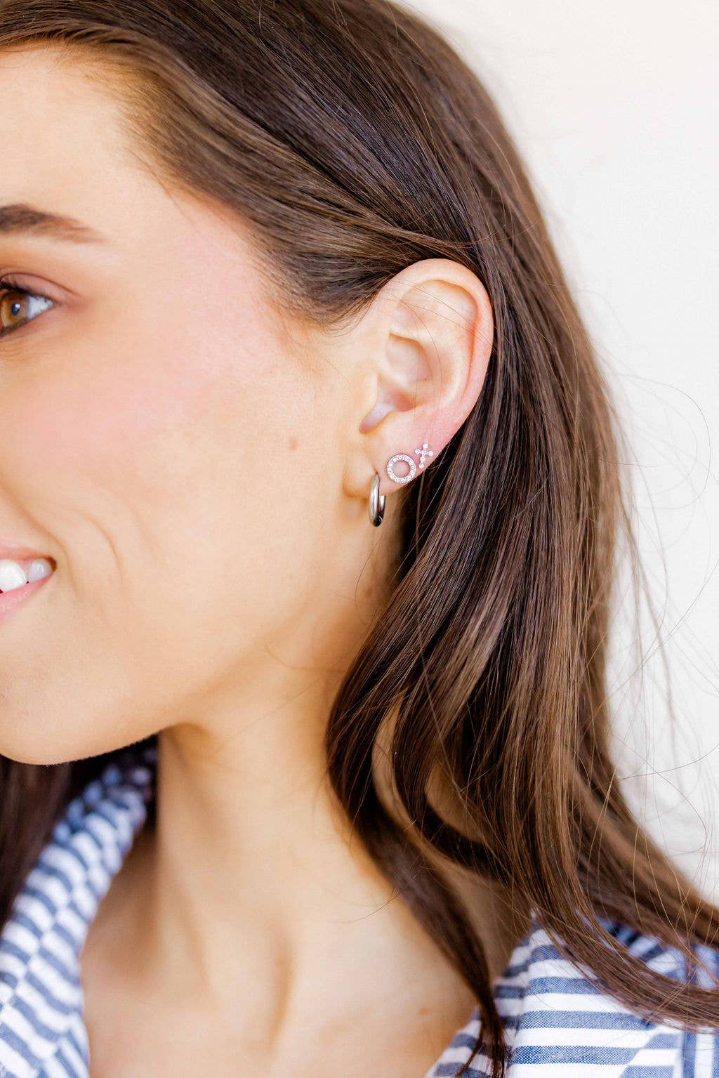 Lainey Stud Earrings-Silver