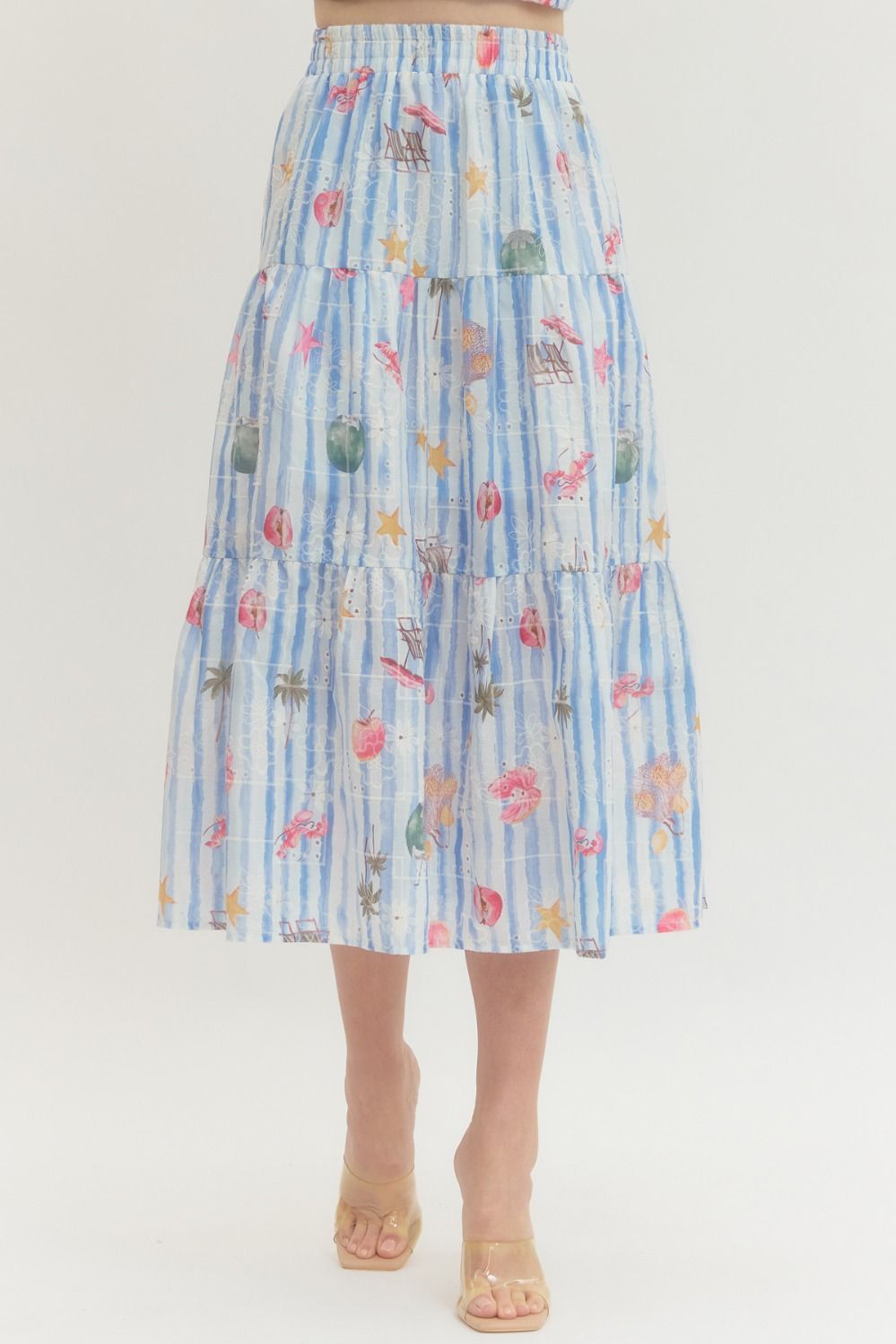 Seaside Postcard Tiered Skirt Entro