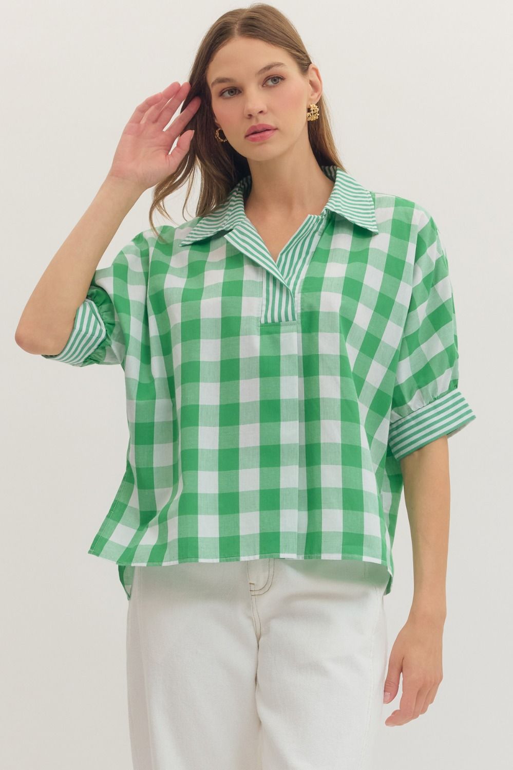 Greenwich Gingham Top Entro