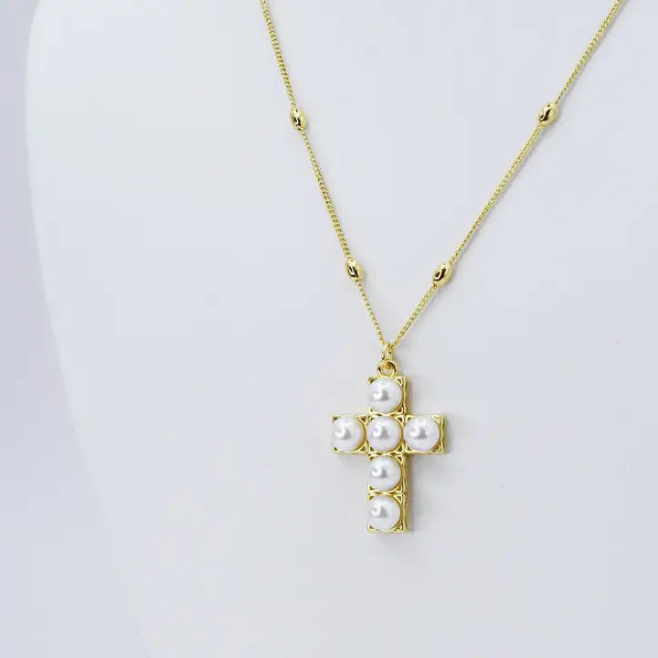 Pearl Cross Necklace Treasure Jewels
