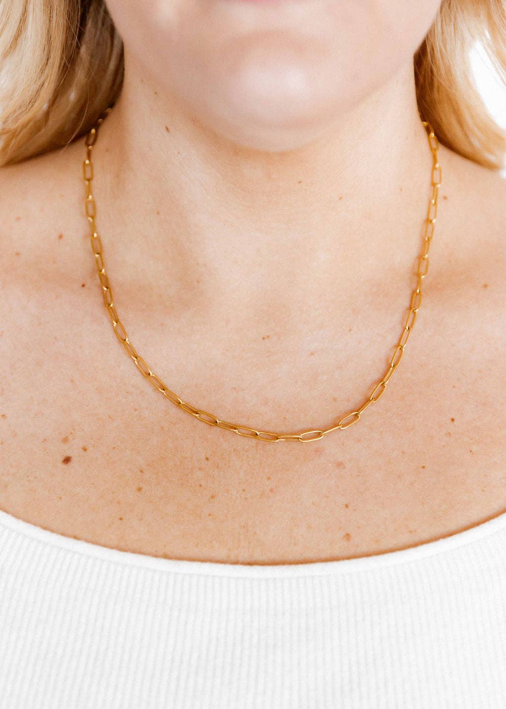 Palmer Paperclip Necklace-Gold LINNY CO