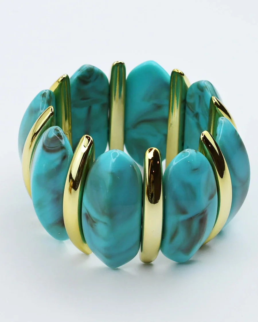 Chunk It Up Stretch Bracelet - Turquoise Treasure Jewels