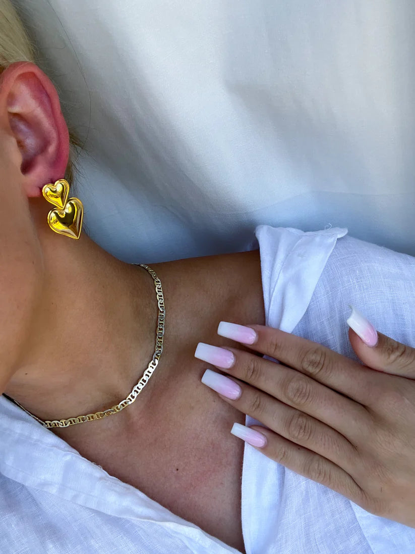 Chansuttpearls  Double Heart Earrings Chansuttpearls