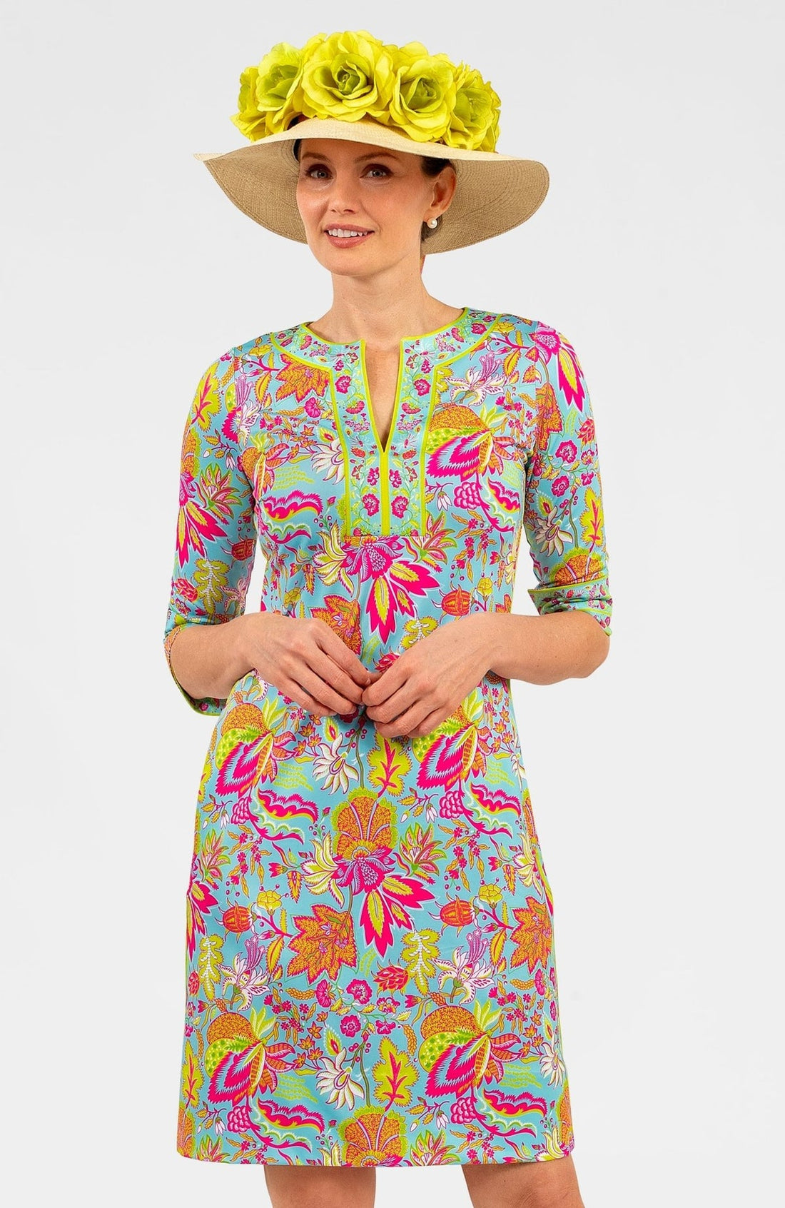 Blooming Party Split Neck Dress Gretchen Scott