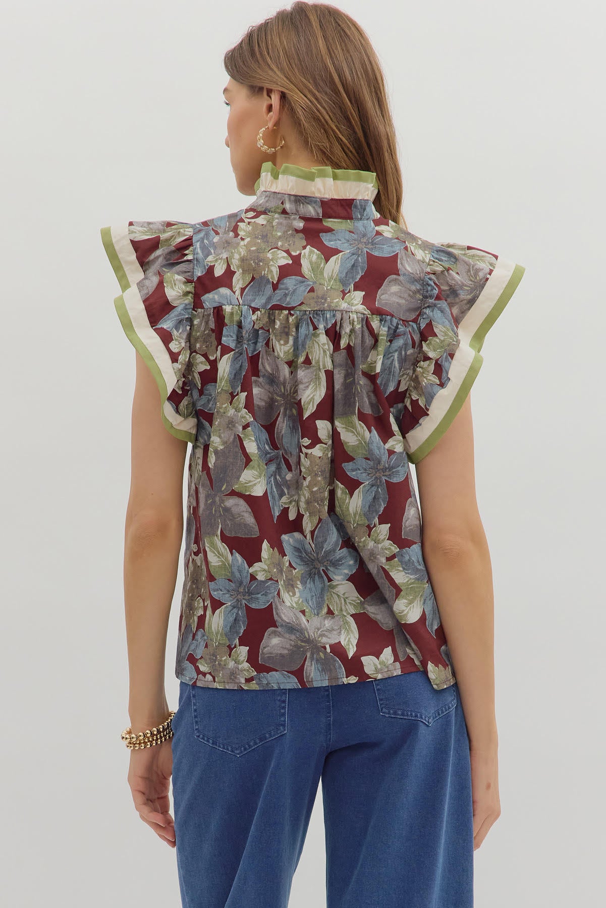 Harvest Bloom Ruffle Blouse Top