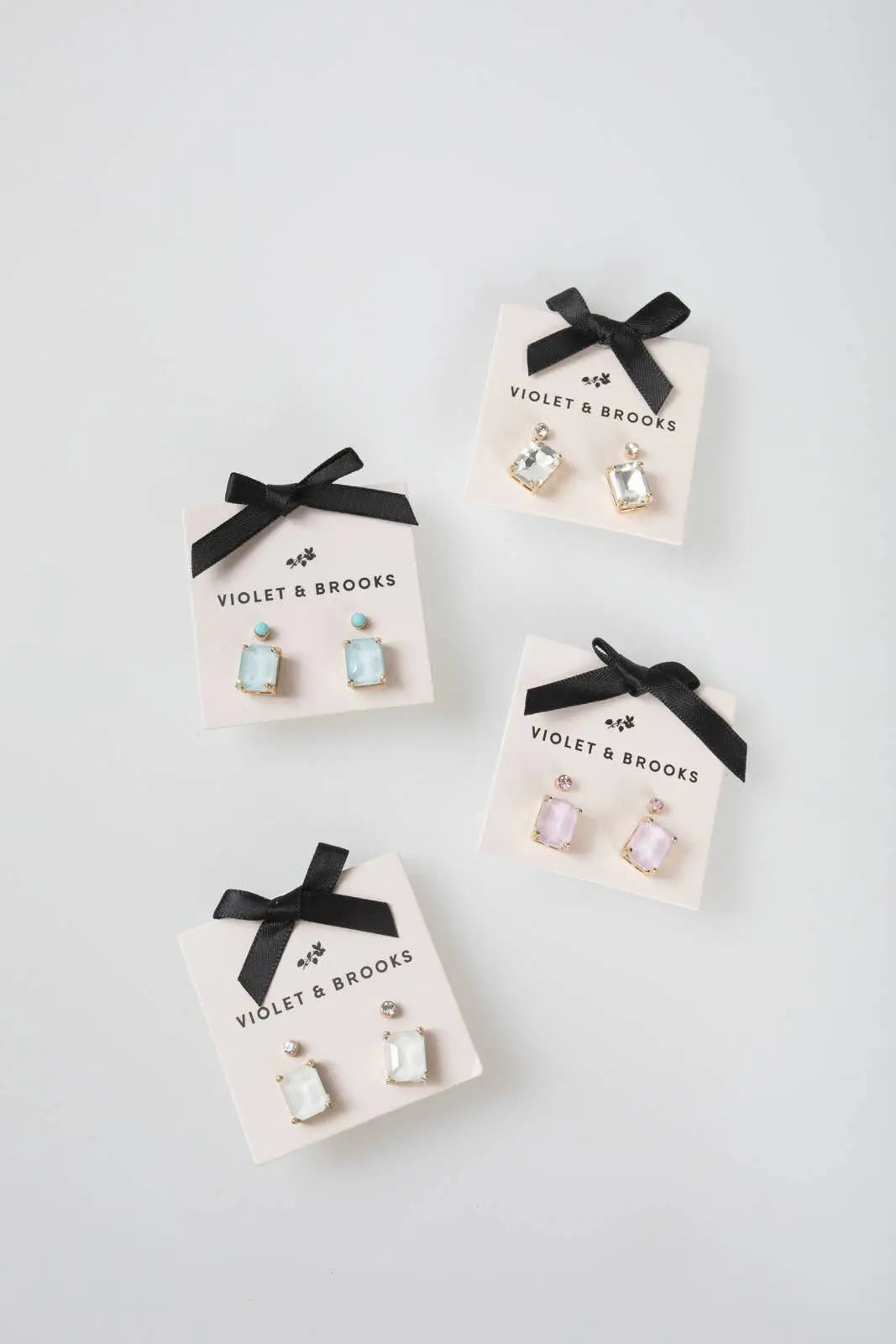 Crystal post duet earring