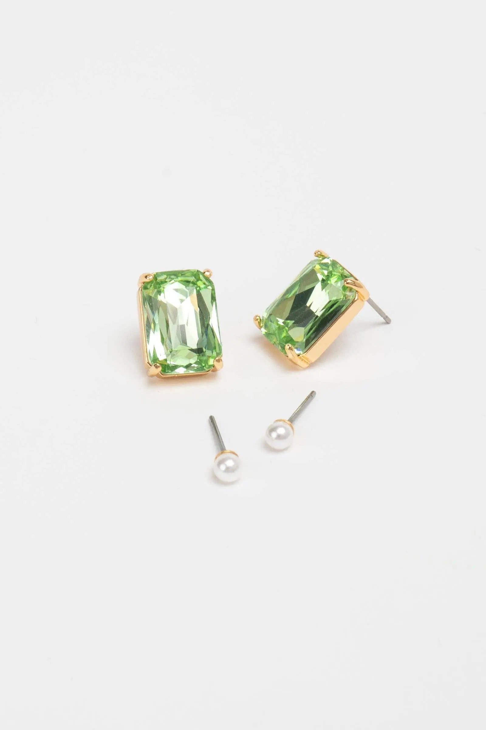 Crystal/pearl earring duet