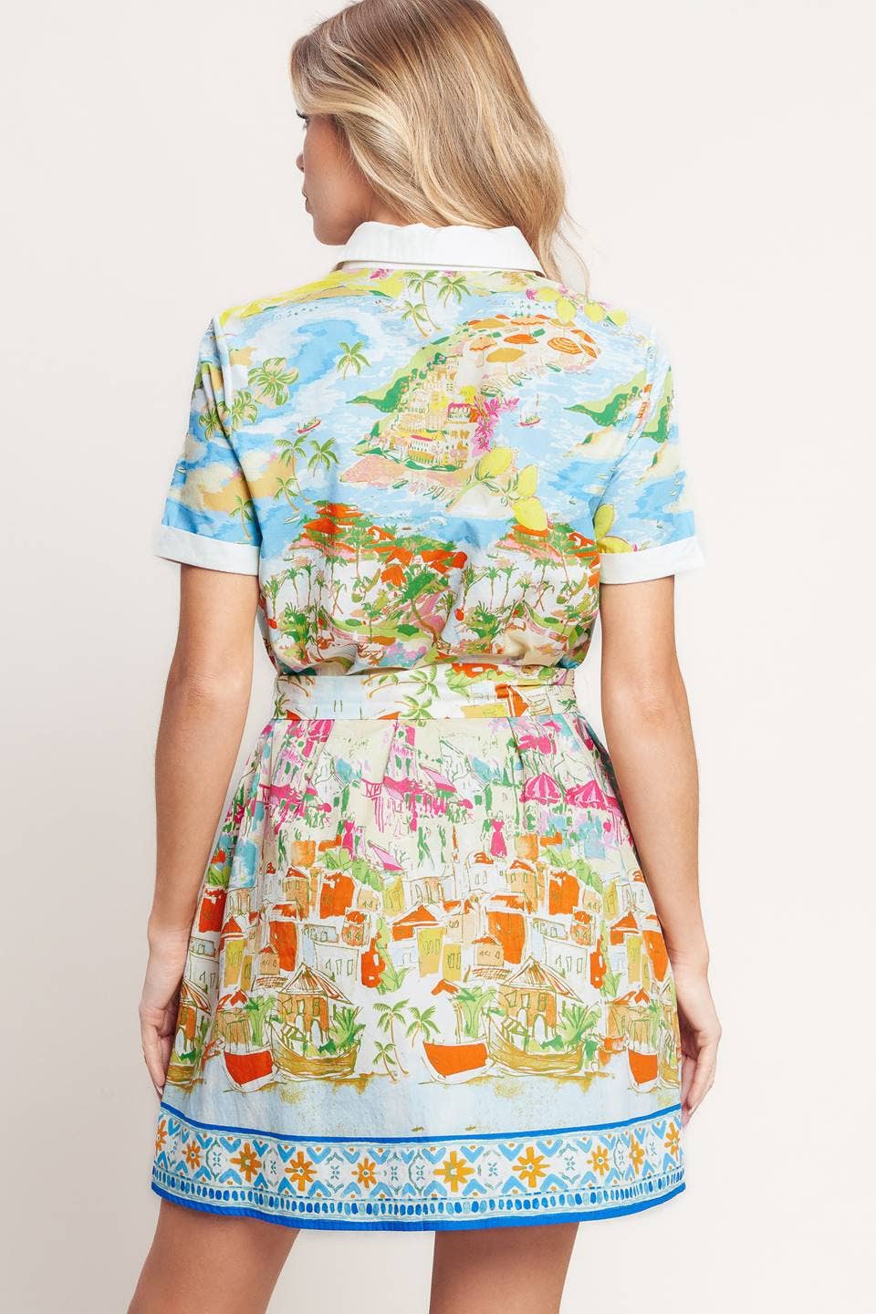 A printed woven mini dress - ID23350 FLYING TOMATO