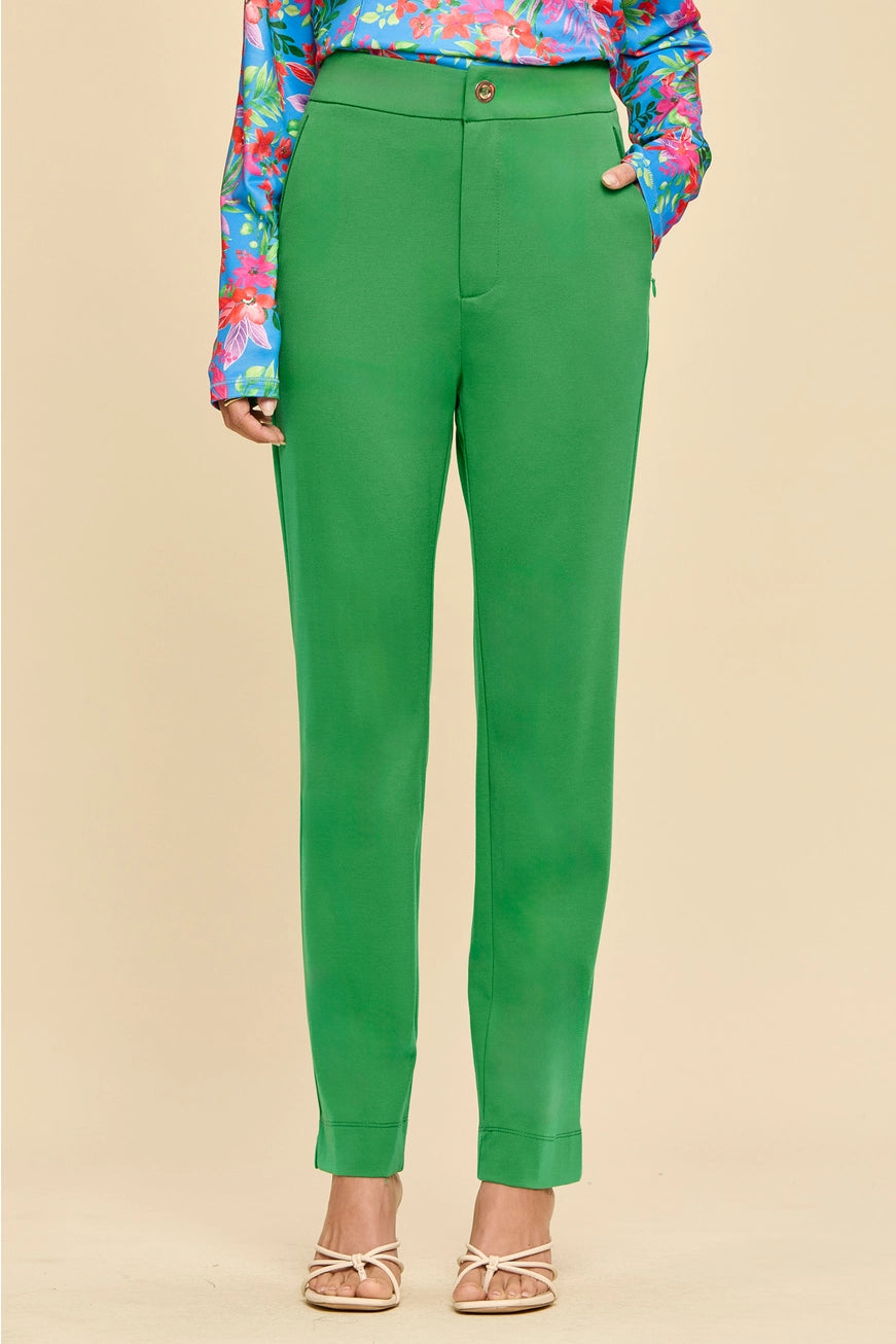 Waters Edge Straight Leg Pants - Green Dear Scarlet