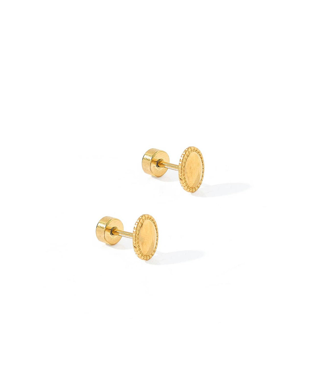 Gold oval stud earrings