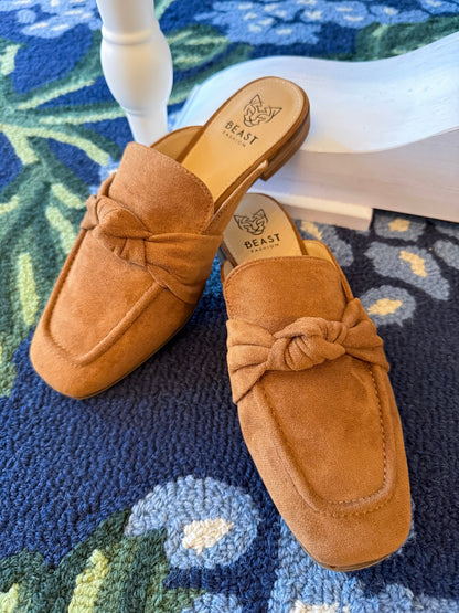 Knotted Grace Mule Shoes - Tan CCOCCI