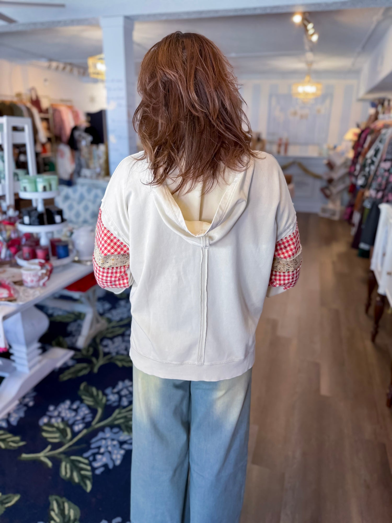 Gingham Grove Hoodie Threads of Grace