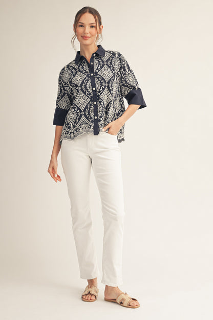 Charleston Embroidered Top