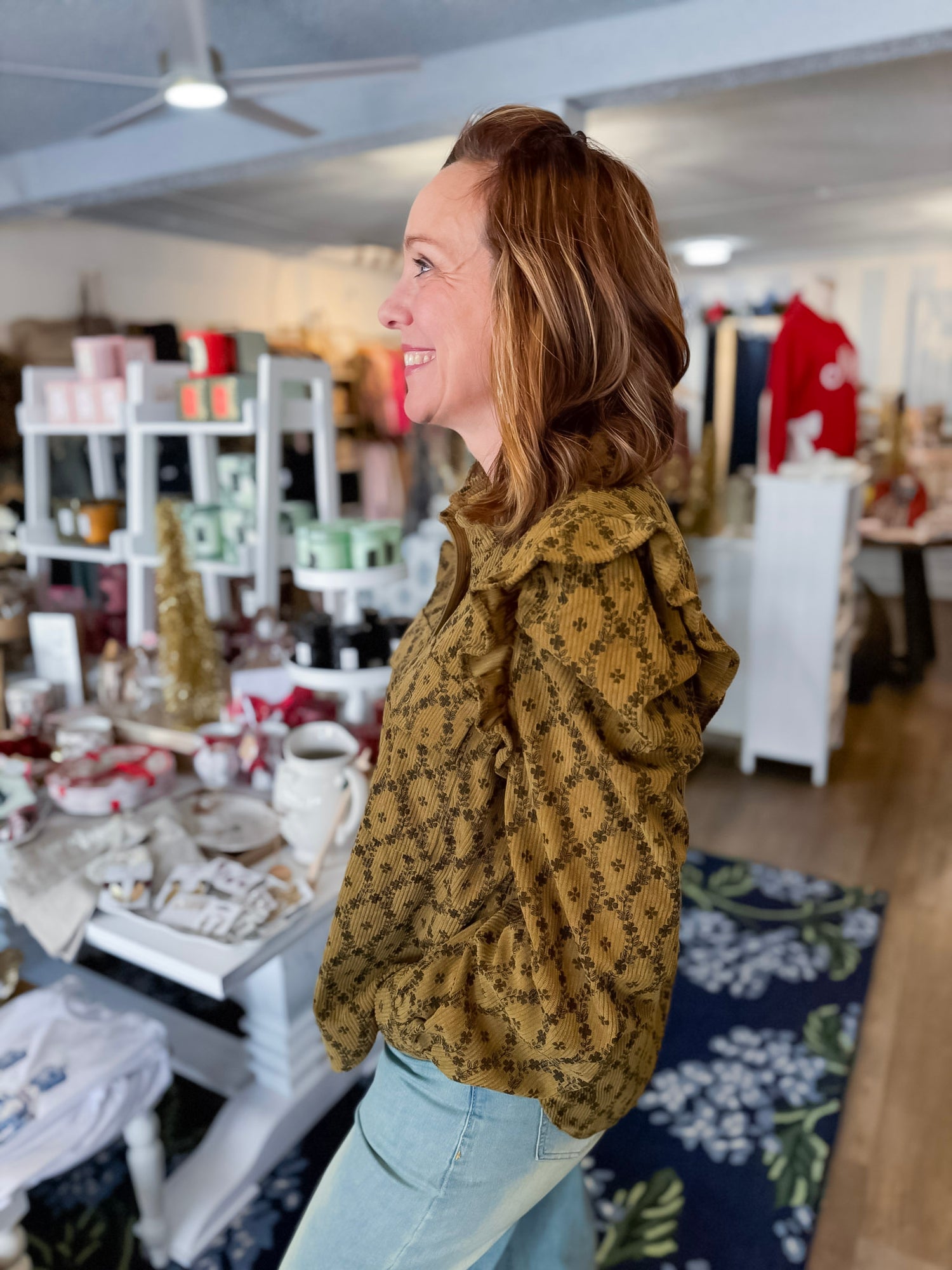 Meadow Ruffle Corduroy Top Gigio