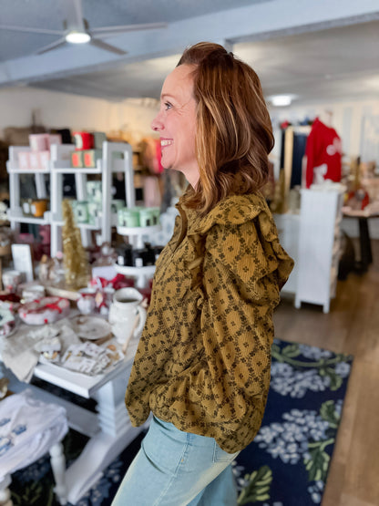 Meadow Ruffle Corduroy Top Gigio