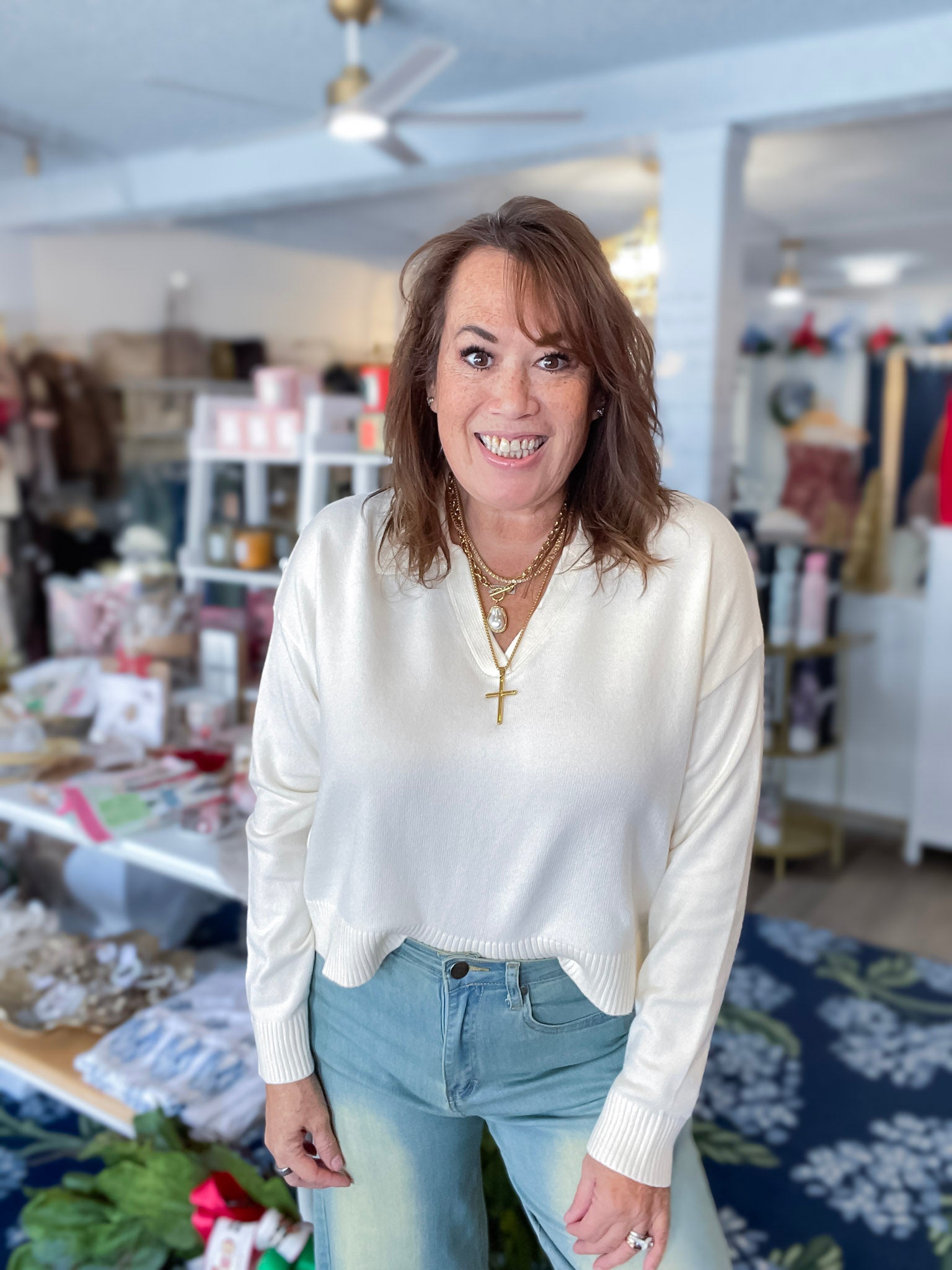 Soft Serenity Collared Knit Threads of Grace